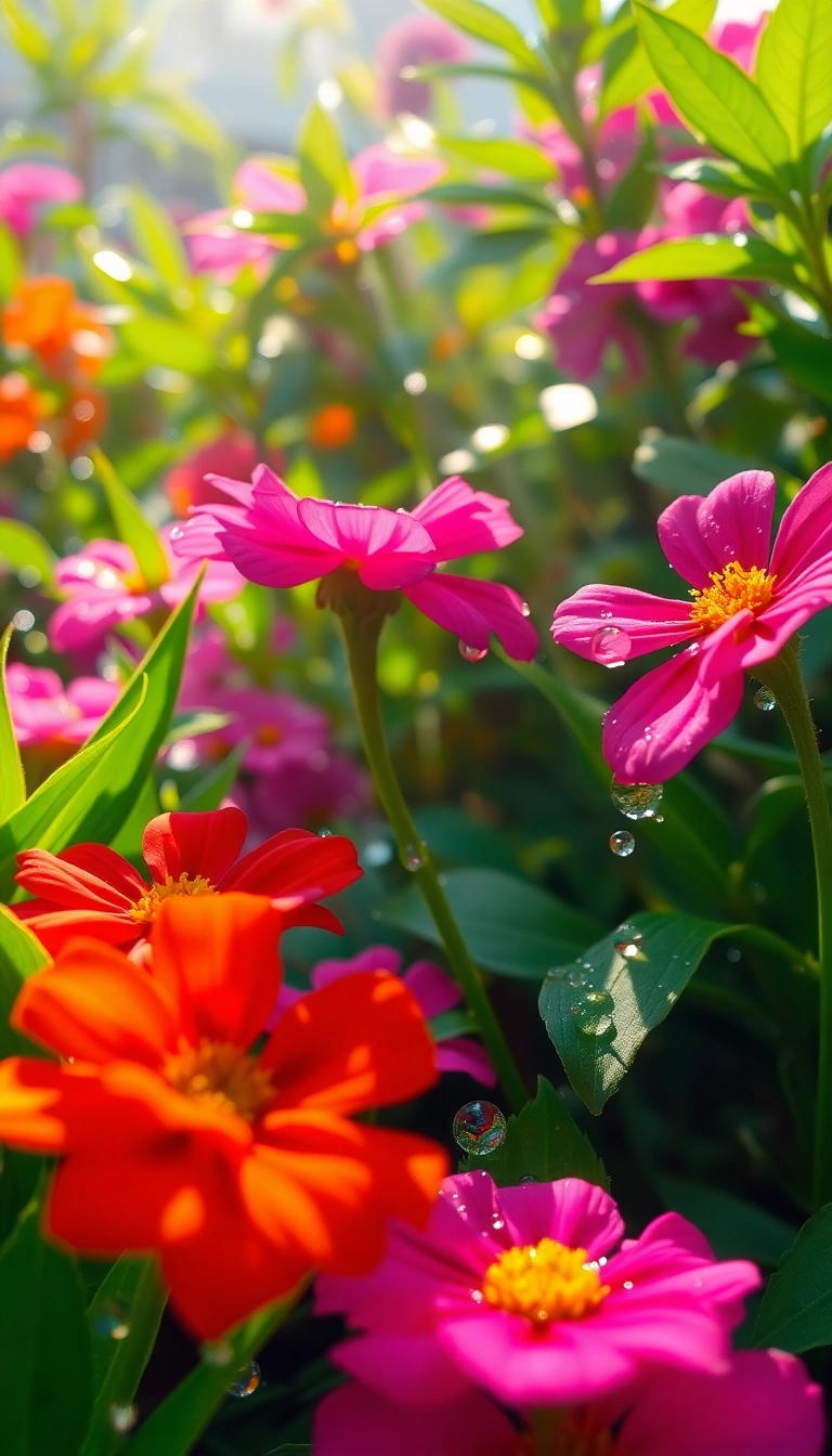 Free AI Spring Rain Garden iPhone Gorgeous Wallpaper